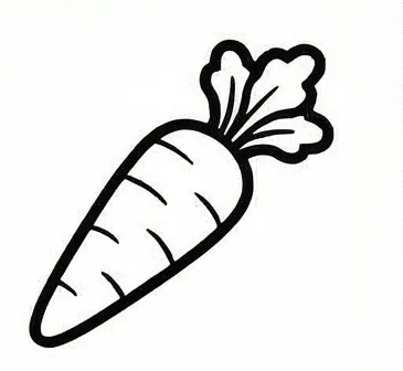 a carrot with a leaf on it 2.webp